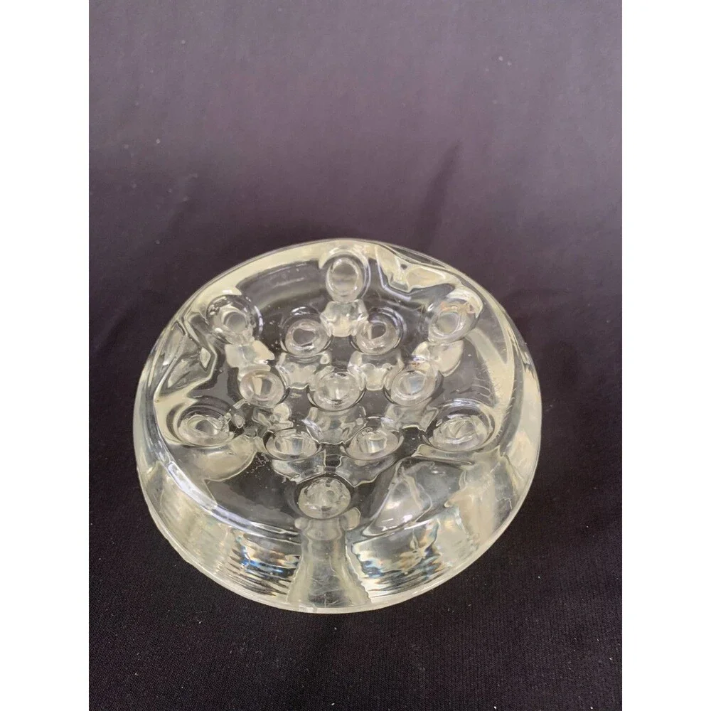 Clear Glass Flower Frog 13 Hole for Floral Arrangements Vases 4.5